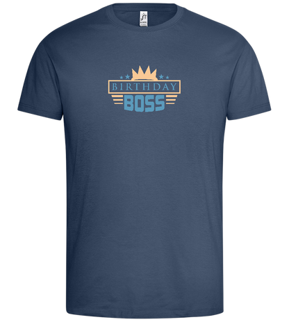 Birthday Boss Crown Design - Premium men's t-shirt_DENIM_front