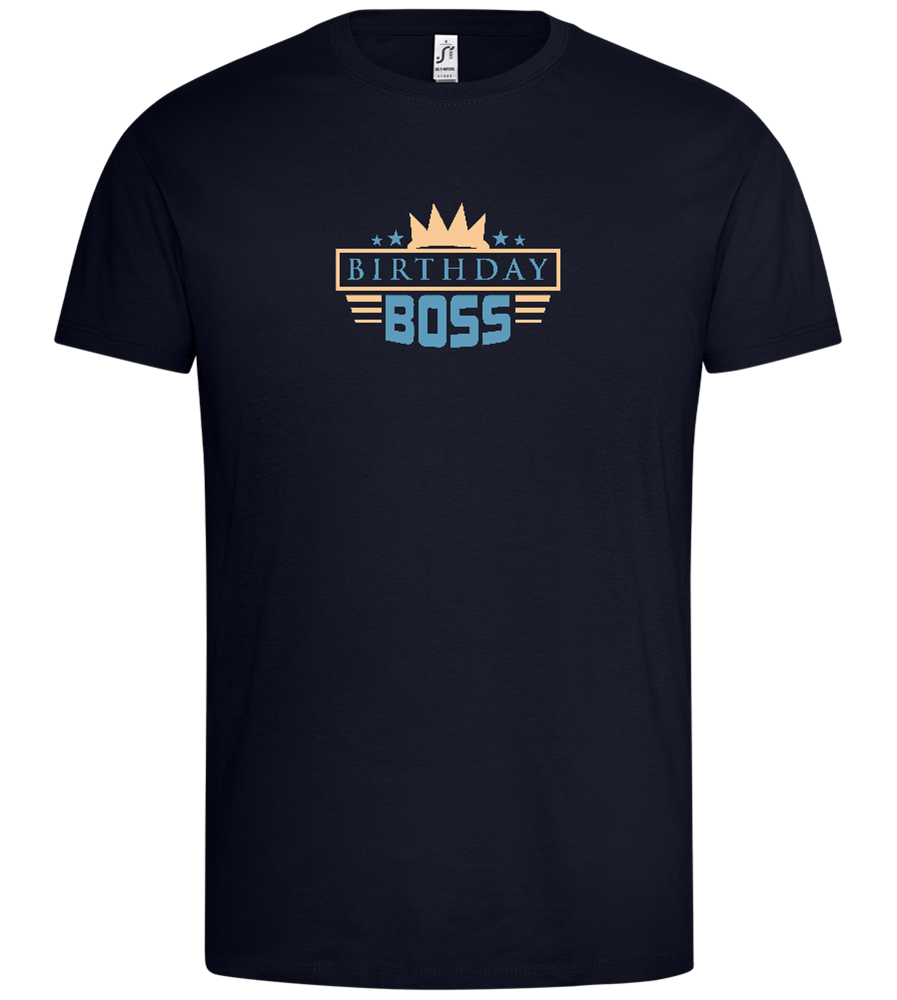 Birthday Boss Crown Design - Premium men's t-shirt_FRENCH NAVY_front