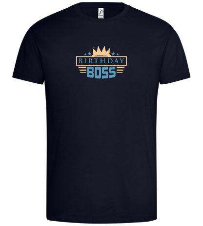 Birthday Boss Crown Design - Premium men's t-shirt_FRENCH NAVY_front