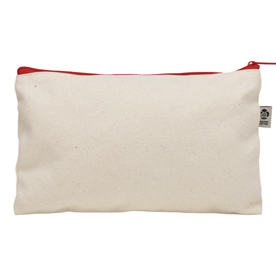 Organic Cotton Cosmetic Bag_RED_front