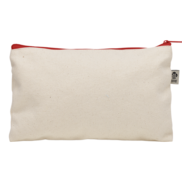 Organic Cotton Cosmetic Bag_RED_front