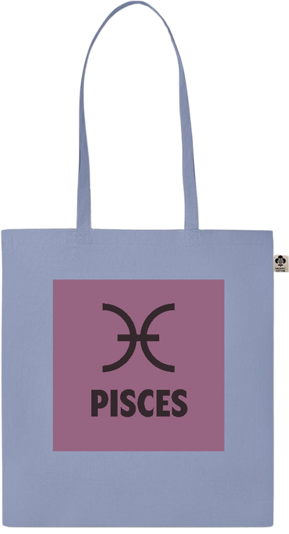 Zodiac Pisces Design - Essential colored organic cotton tote bag_BABY BLUE_front