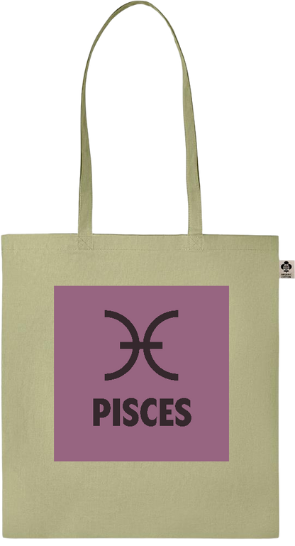 Zodiac Pisces Design - Essential colored organic cotton tote bag_GREEN_front