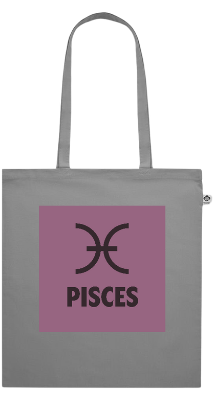 Zodiac Pisces Design - Essential colored organic cotton tote bag_GREY_front