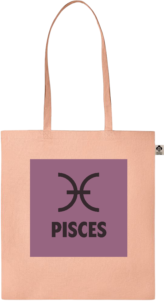 Zodiac Pisces Design - Essential colored organic cotton tote bag_ORANGE_front