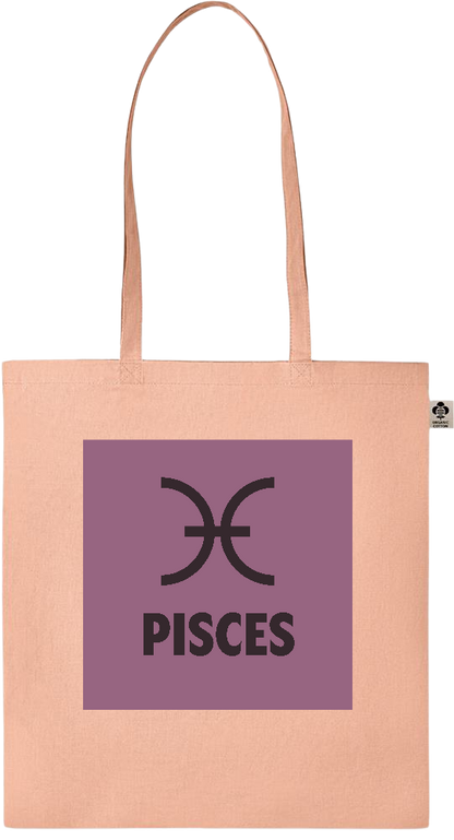 Zodiac Pisces Design - Essential colored organic cotton tote bag_ORANGE_front