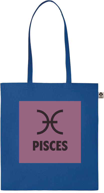 Zodiac Pisces Design - Essential colored organic cotton tote bag_ROYAL BLUE_front