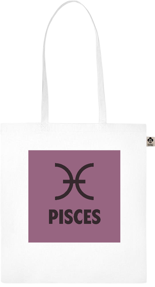 Zodiac Pisces Design - Essential colored organic cotton tote bag_WHITE_front