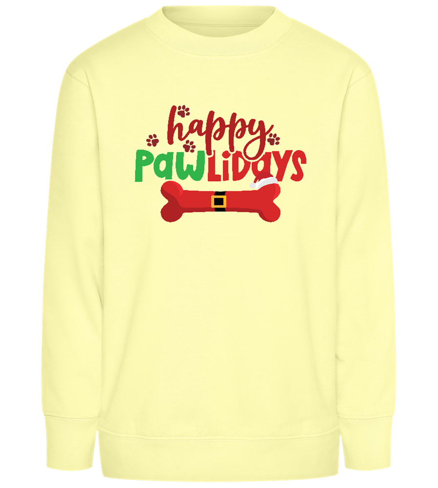 Happy Pawlidays Design - Comfort Kids Sweater_AMARELO CLARO_front