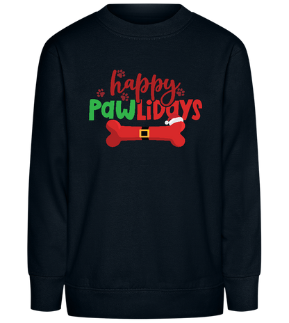 Happy Pawlidays Design - Comfort Kids Sweater_BLACK_front