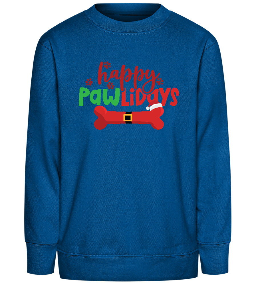 Happy Pawlidays Design - Comfort Kids Sweater_ROYAL_front