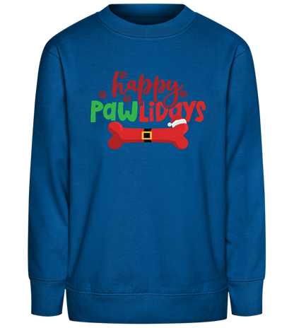 Happy Pawlidays Design - Comfort Kids Sweater_ROYAL_front