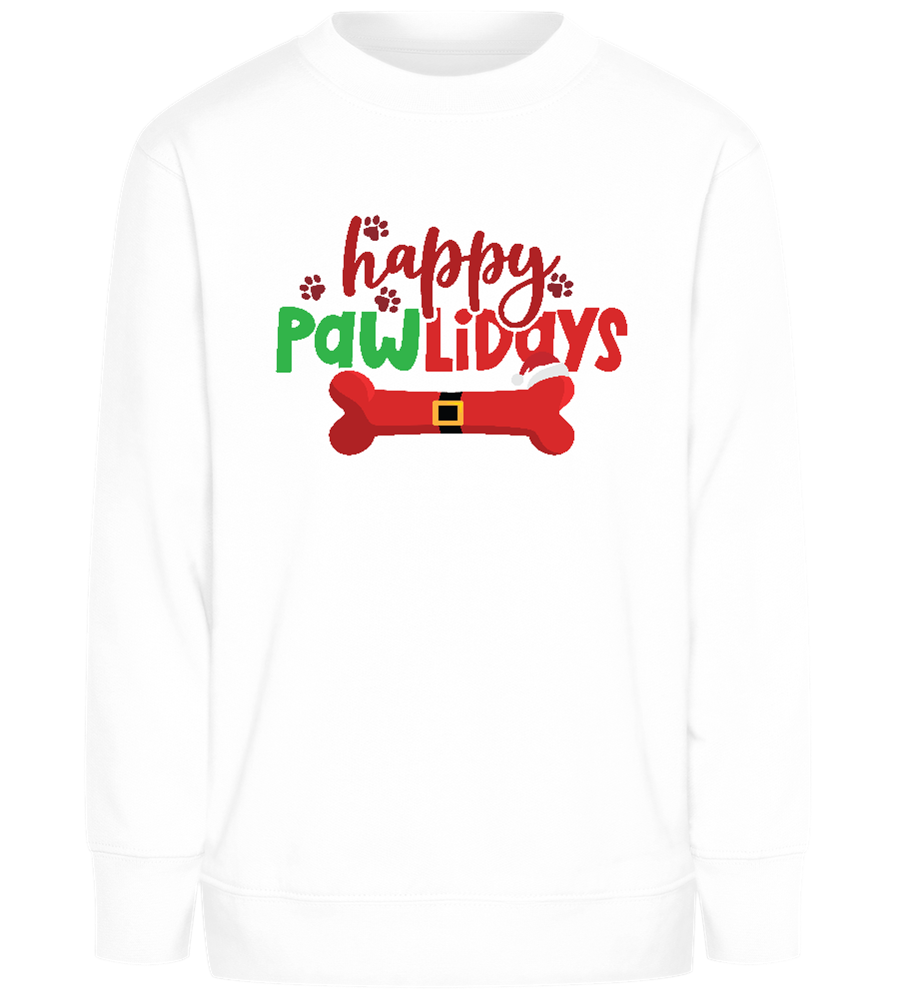 Happy Pawlidays Design - Comfort Kids Sweater_WHITE_front