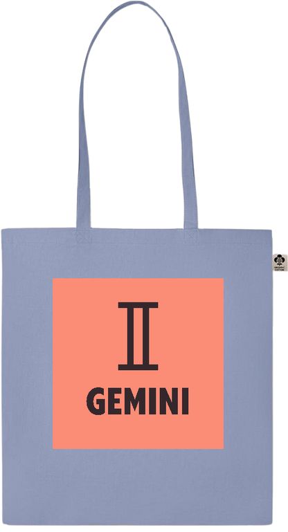 Zodiac Gemini Design - Essential colored organic cotton tote bag_BABY BLUE_front