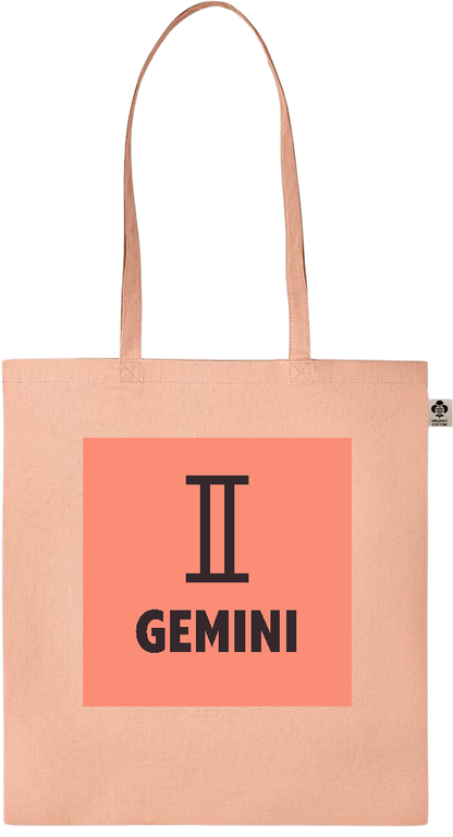 Zodiac Gemini Design - Essential colored organic cotton tote bag_ORANGE_front