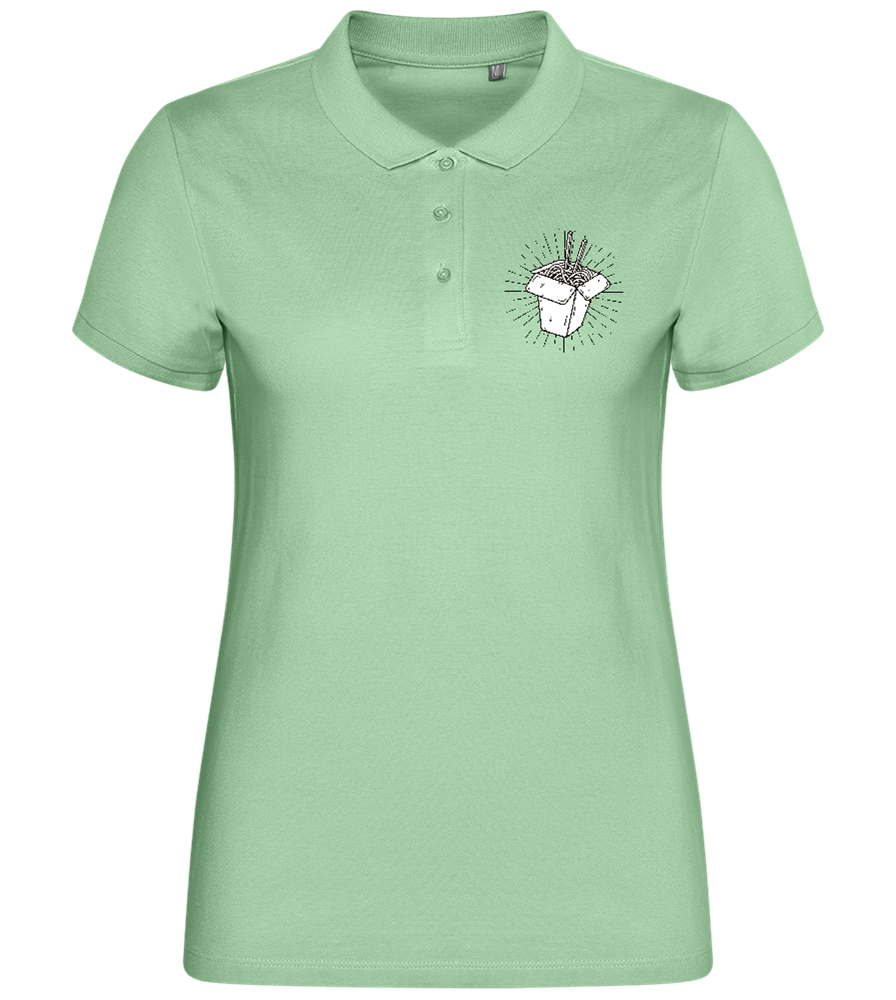 Noodles Takeaway Design - Comfort women's polo shirt_ICE GREEN_front