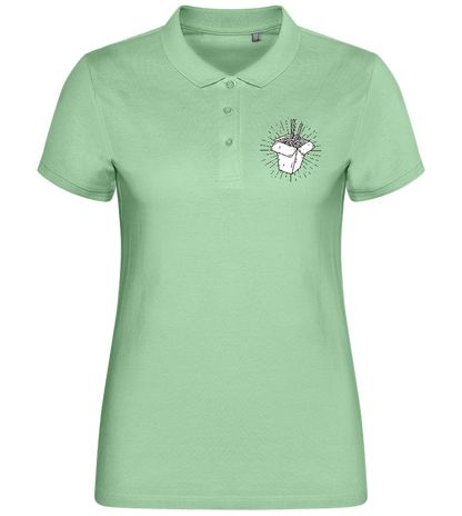 Noodles Takeaway Design - Comfort women's polo shirt_ICE GREEN_front