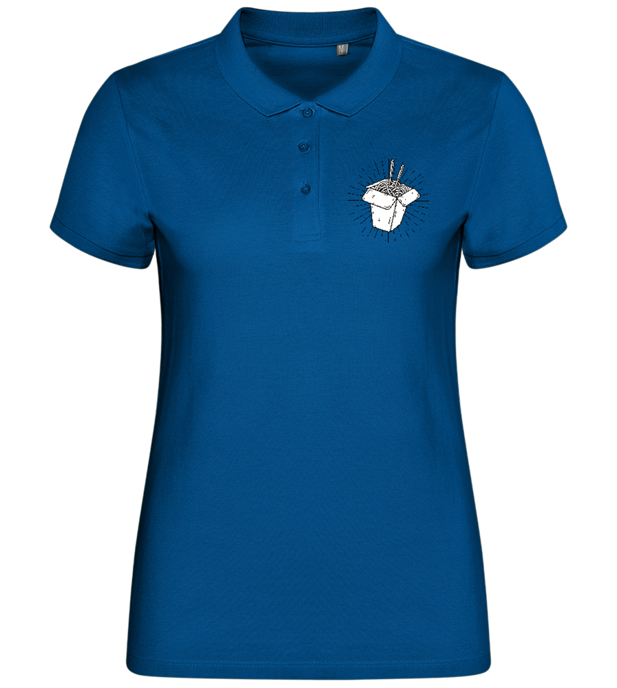 Noodles Takeaway Design - Comfort women's polo shirt_ROYAL_front