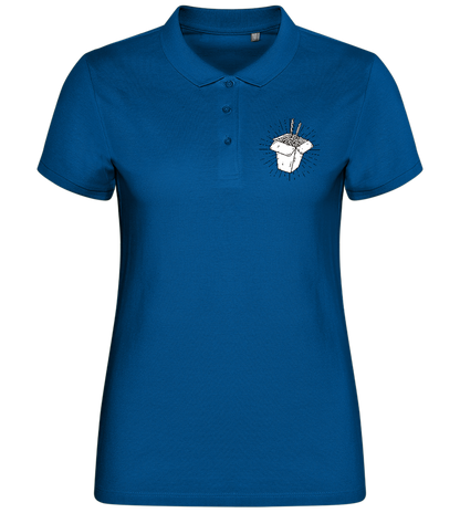 Noodles Takeaway Design - Comfort women's polo shirt_ROYAL_front