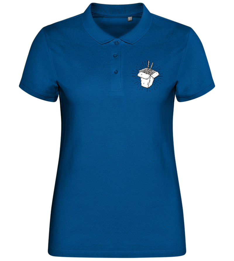 Noodles Takeaway Design - Comfort women's polo shirt_ROYAL_front