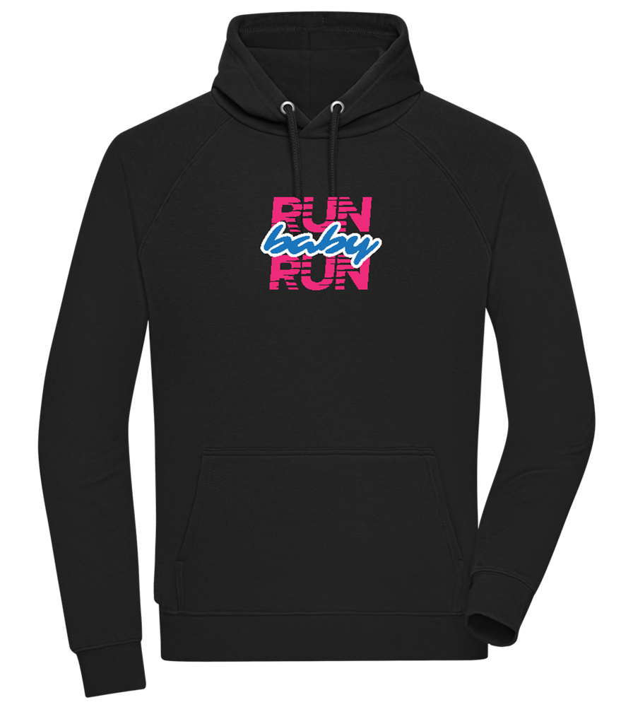 Run Baby Run Design - Comfort unisex hoodie_BLACK_front