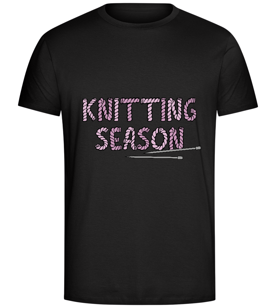 Knitting Season Design - Comfort Unisex T-Shirt_DEEP BLACK_front