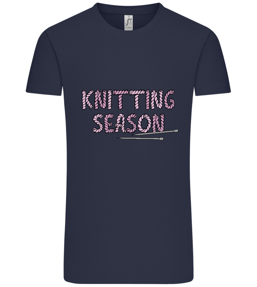 Knitting Season Design - Comfort Unisex T-Shirt_FRENCH NAVY_front