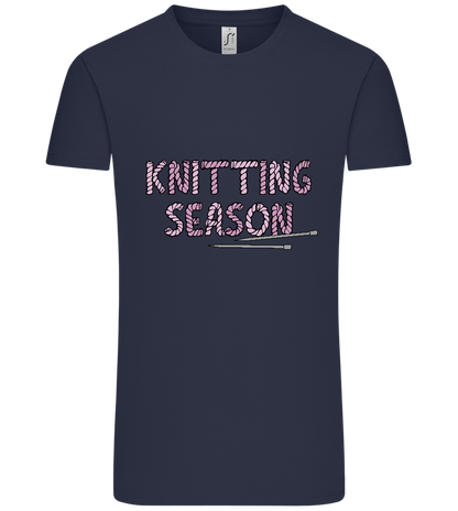 Knitting Season Design - Comfort Unisex T-Shirt_FRENCH NAVY_front