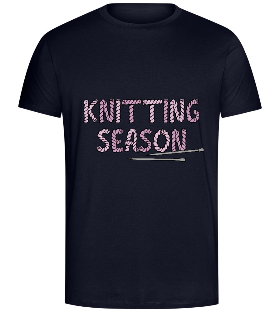 Knitting Season Design - Comfort Unisex T-Shirt_FRENCH NAVY_front