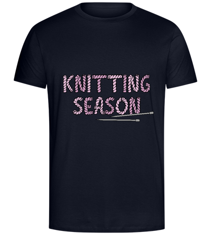 Knitting Season Design - Comfort Unisex T-Shirt_FRENCH NAVY_front