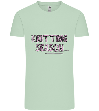 Knitting Season Design - Comfort Unisex T-Shirt_ICE GREEN_front