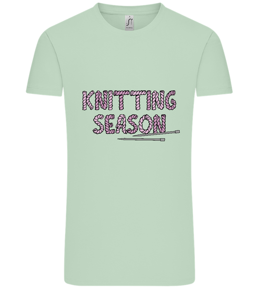 Knitting Season Design - Comfort Unisex T-Shirt_ICE GREEN_front