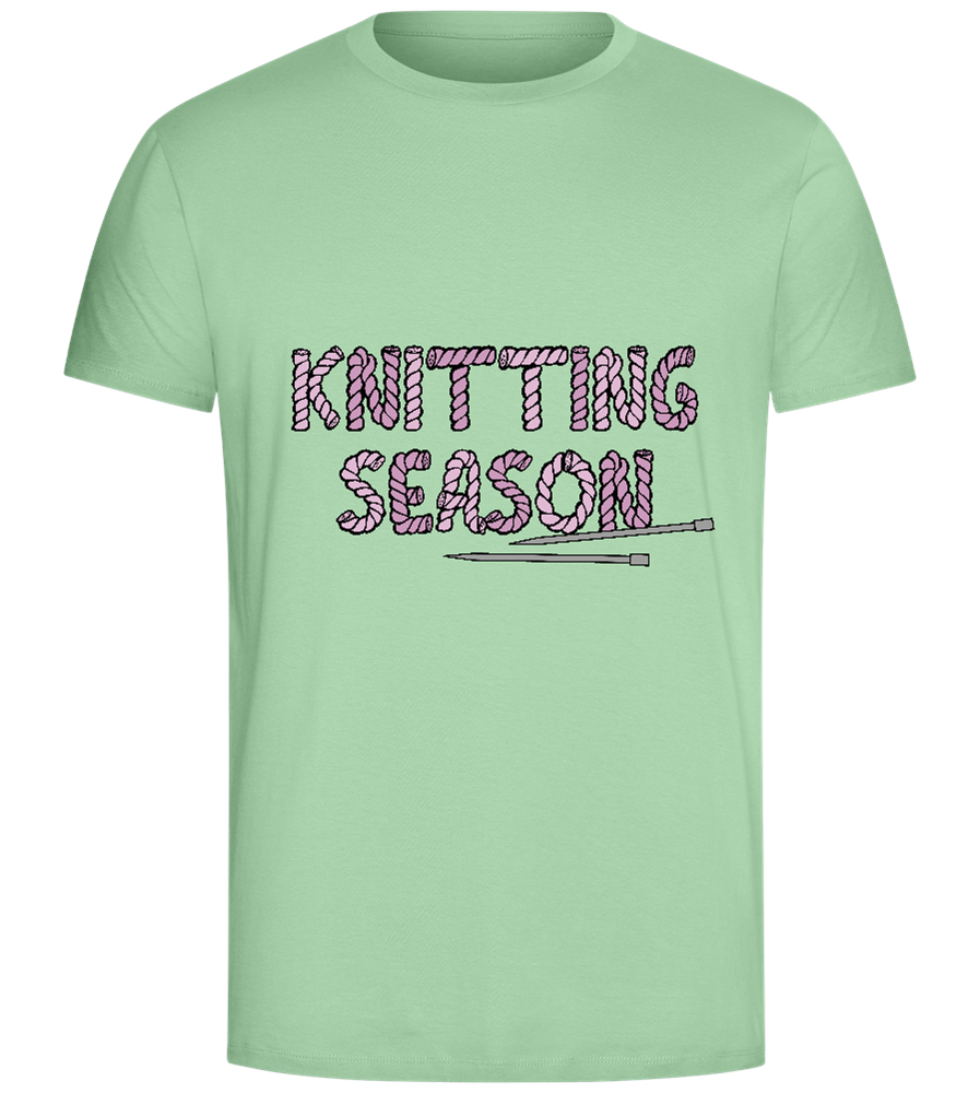 Knitting Season Design - Comfort Unisex T-Shirt_ICE GREEN_front