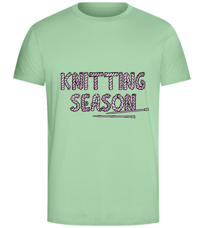 Knitting Season Design - Comfort Unisex T-Shirt_ICE GREEN_front