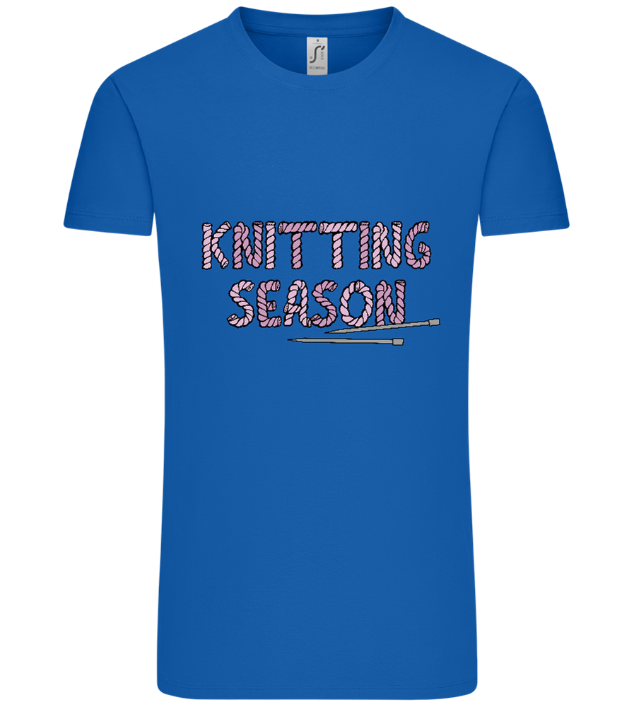 Knitting Season Design - Comfort Unisex T-Shirt_ROYAL_front