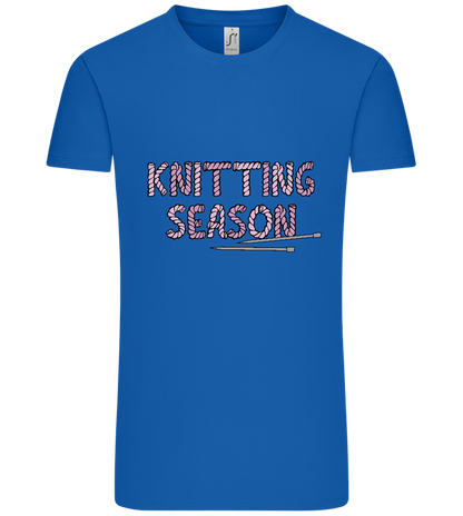 Knitting Season Design - Comfort Unisex T-Shirt_ROYAL_front