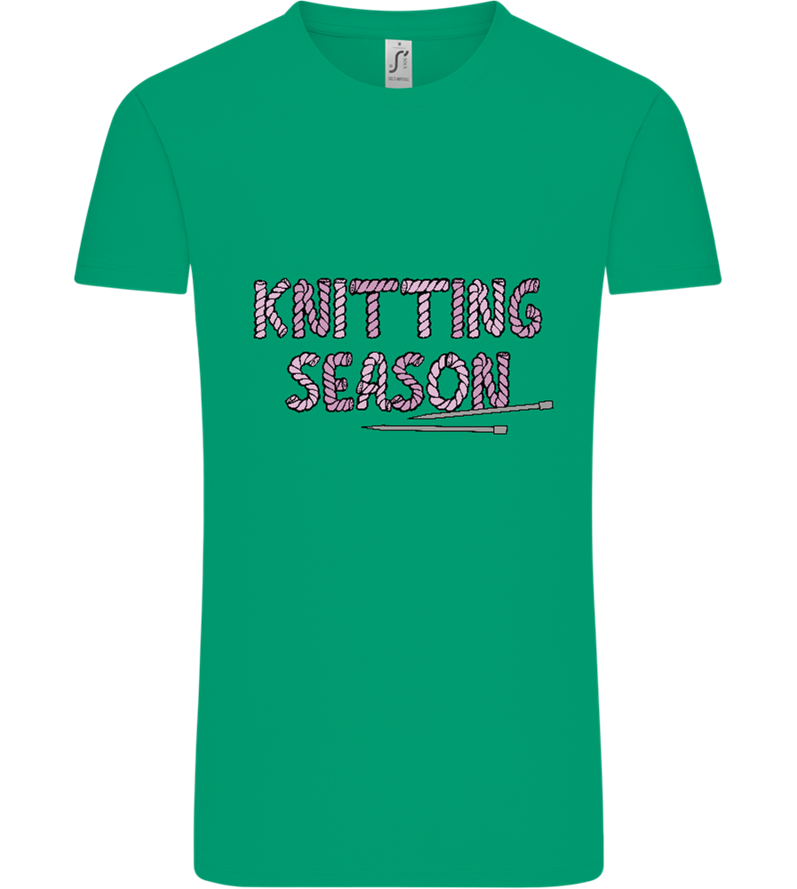 Knitting Season Design - Comfort Unisex T-Shirt_SPRING GREEN_front