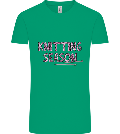 Knitting Season Design - Comfort Unisex T-Shirt_SPRING GREEN_front