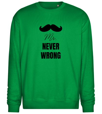 Never Wrong Design - Comfort Essential Unisex Sweater_MEADOW GREEN_front