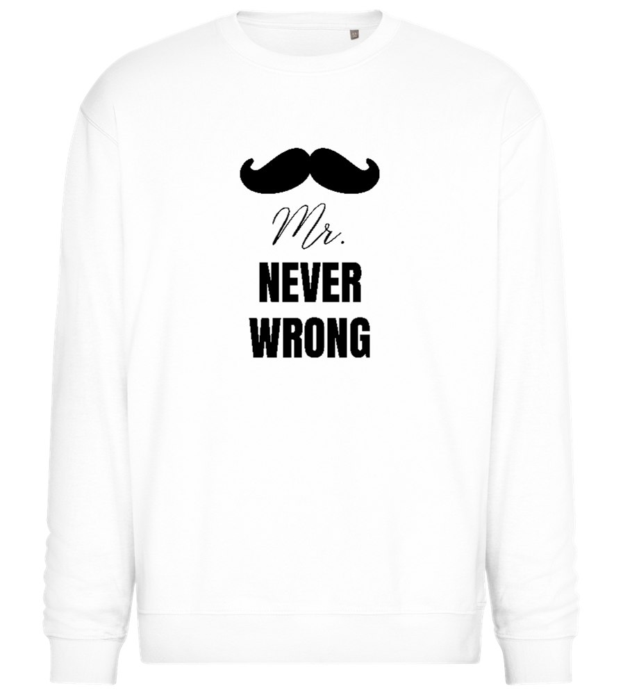 Never Wrong Design - Comfort Essential Unisex Sweater_WHITE_front