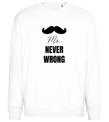 Never Wrong Design - Comfort Essential Unisex Sweater_WHITE_front