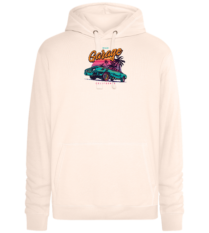 Car Garage Design - Premium unisex hoodie_LIGHT PEACH ROSE_front