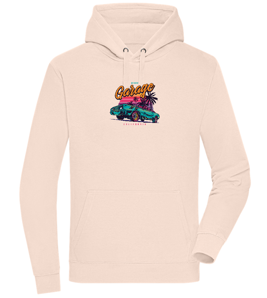 Car Garage Design - Premium unisex hoodie_LIGHT PEACH ROSE_front