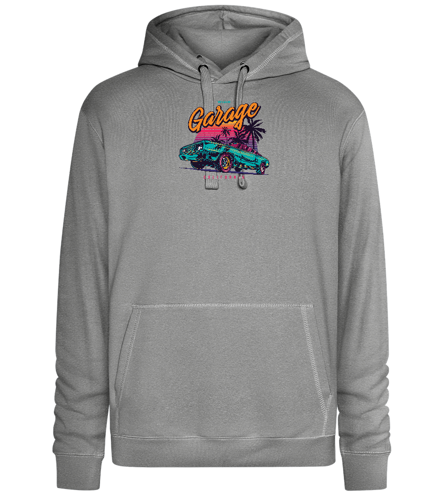 Car Garage Design - Premium unisex hoodie_ORION GREY II_front