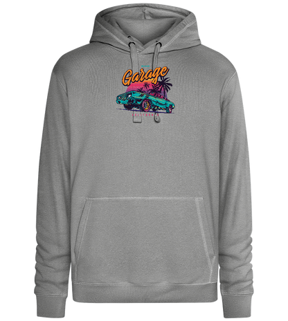 Car Garage Design - Premium unisex hoodie_ORION GREY II_front