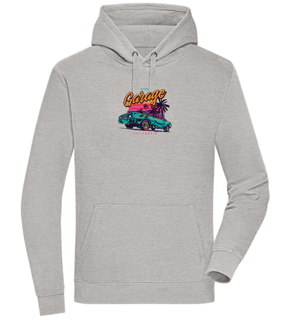 Car Garage Design - Premium unisex hoodie_ORION GREY II_front