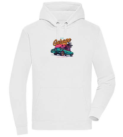 Car Garage Design - Premium unisex hoodie_WHITE_front