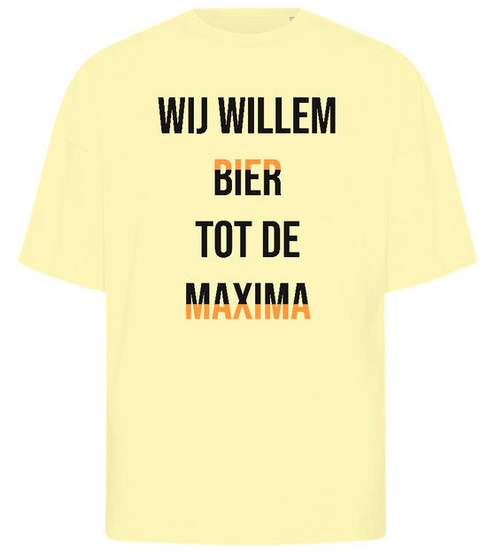 Wij Willen Bier Design - Premium men's oversized t-shirt_LIGHT YELLOW_front