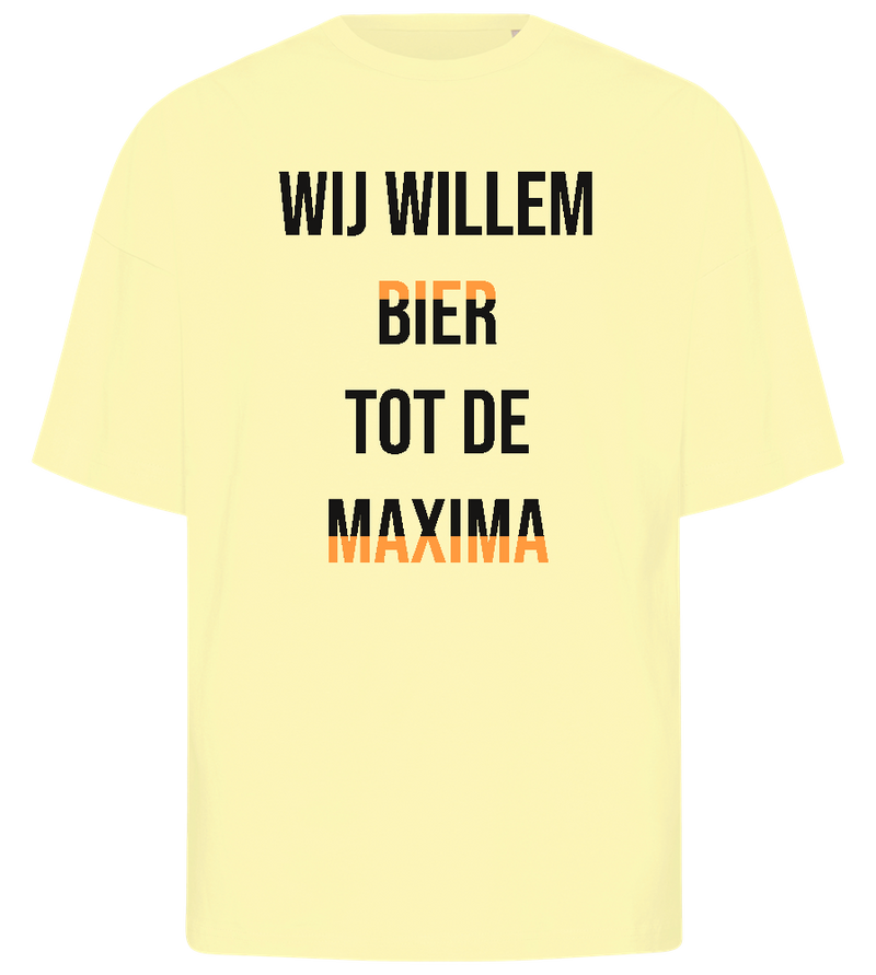 Wij Willen Bier Design - Premium men's oversized t-shirt_LIGHT YELLOW_front