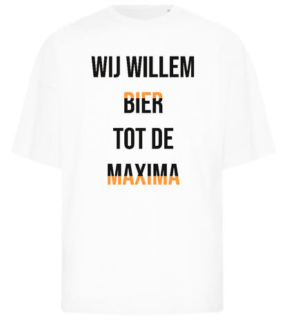 Wij Willen Bier Design - Premium men's oversized t-shirt_WHITE_front